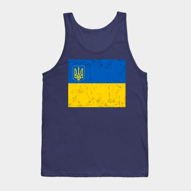 Vintage Ukrainian Flag Trident Tank Top by Scar